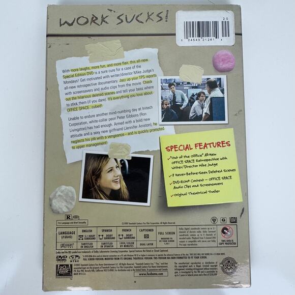 NEW and Sealed Office Space Special Edition with Flair Full Screen DVD - Picture 3 of 3
